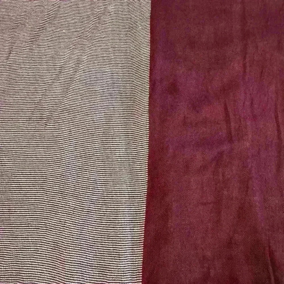 RN135014 burgundy cream micro striped three scarf in one paneled fall cool - Picture 9 of 9